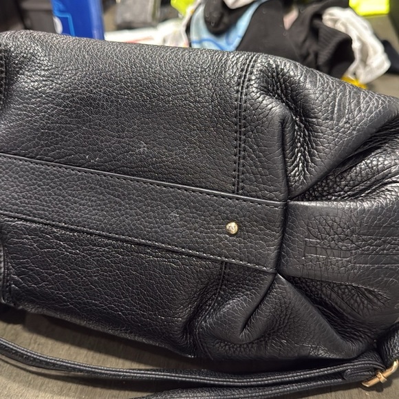 Carolina Herrera Black Monogram Embossed Leather Dahlia Hobo - Picture 12 of 12